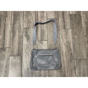 BEIS Crossbody Bag Womens Gray Vegan Leather Adjustable Strap Zip Pocket Travel